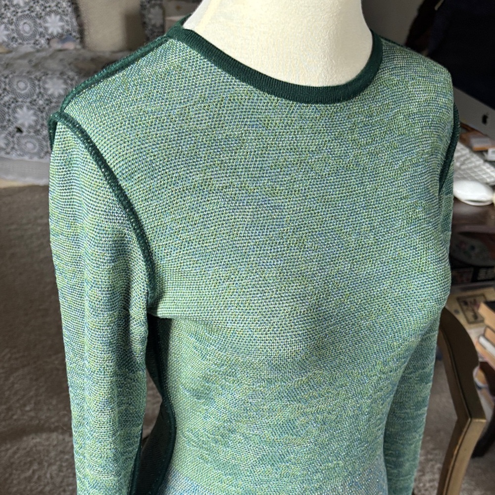 Designer Mary Katrantzou Green and Blue Patterned Dress - reversible , see pics - Picture 14 of 15